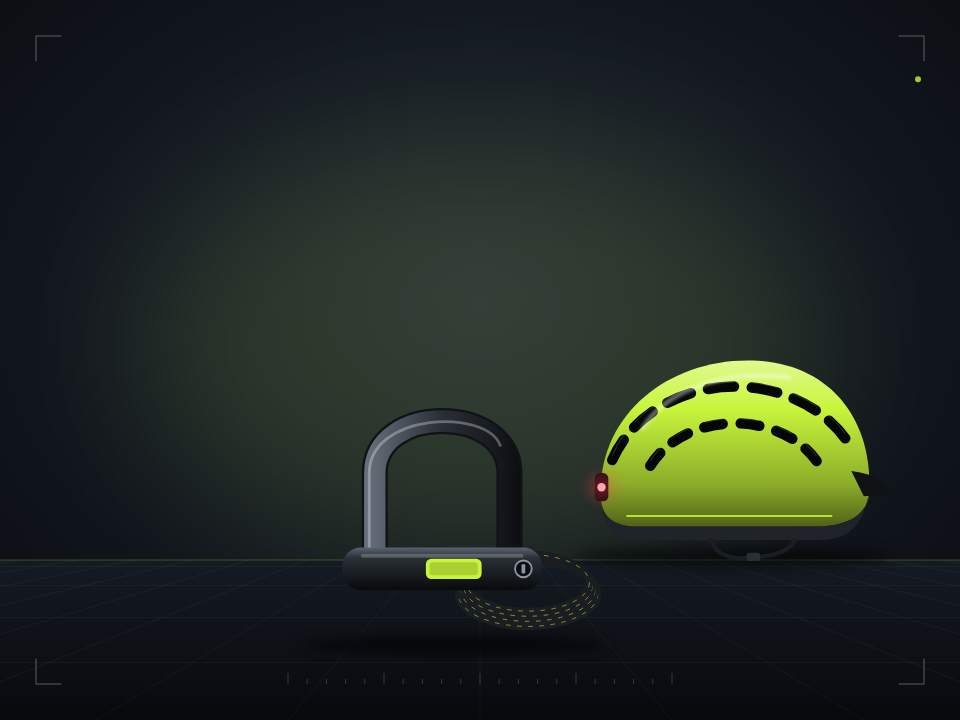 Lumacore helmet and U-lock