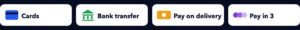 Accepted payment methods