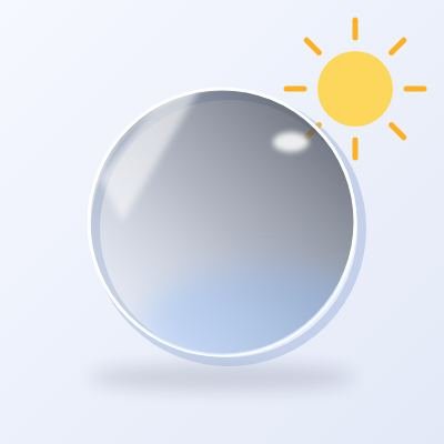 Photochromic lens darkening in sunlight
