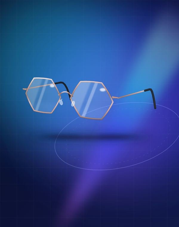 Aeris Hexa rose-gold titanium glasses