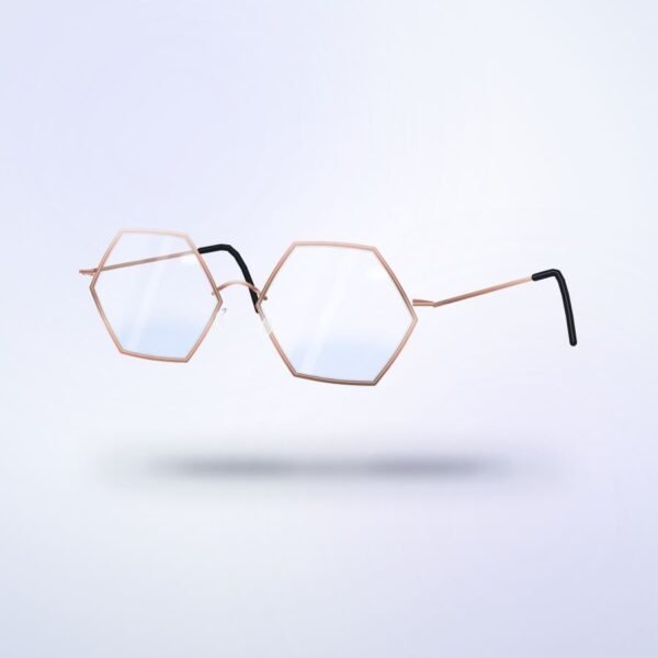 Aeris Hexa Titanium in rose gold, three-quarter view