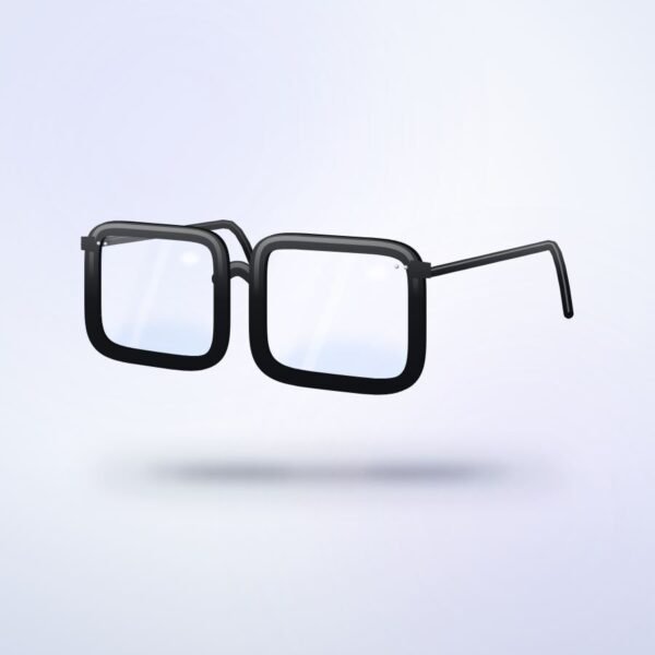 Atlas Square in gloss black, three-quarter view