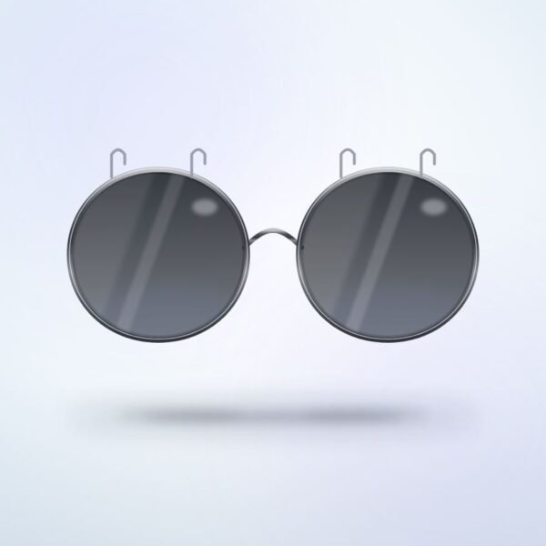 Magnetic Clip-on Sun Lenses in gunmetal, front view