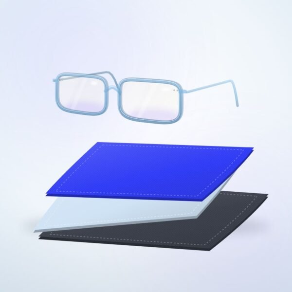 Microfiber Cloth Trio with a pair of glasses