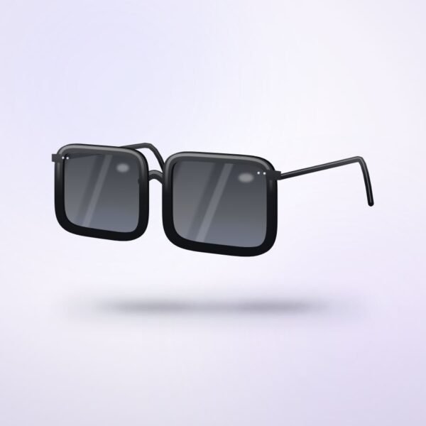 Coastline Polarized Square in gloss black, three-quarter view