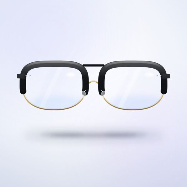 Halden Browline in gloss black, front view