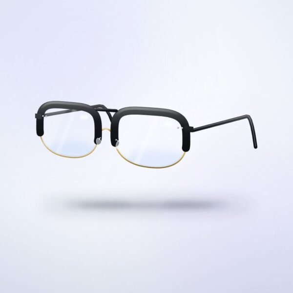Halden Browline in gloss black, three-quarter view