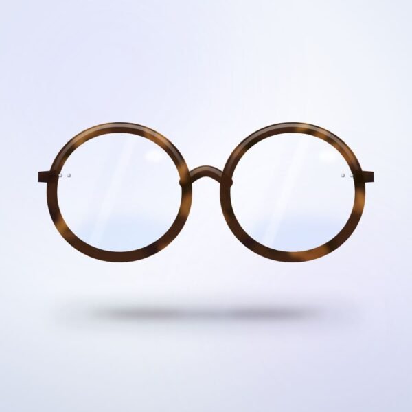 Orbit Round in havana tortoise, front view
