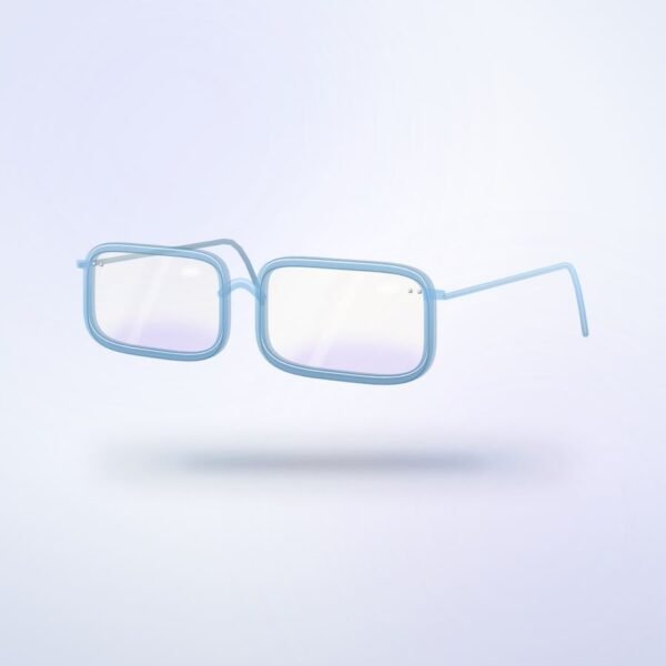Pixel Screen Glasses in ice blue crystal, three-quarter view