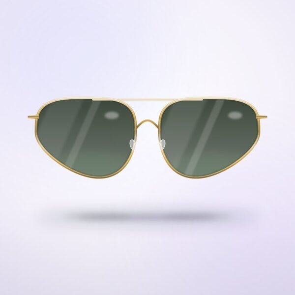 Soleil Aviator in polished gold, front view