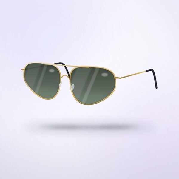 Soleil Aviator in polished gold, three-quarter view