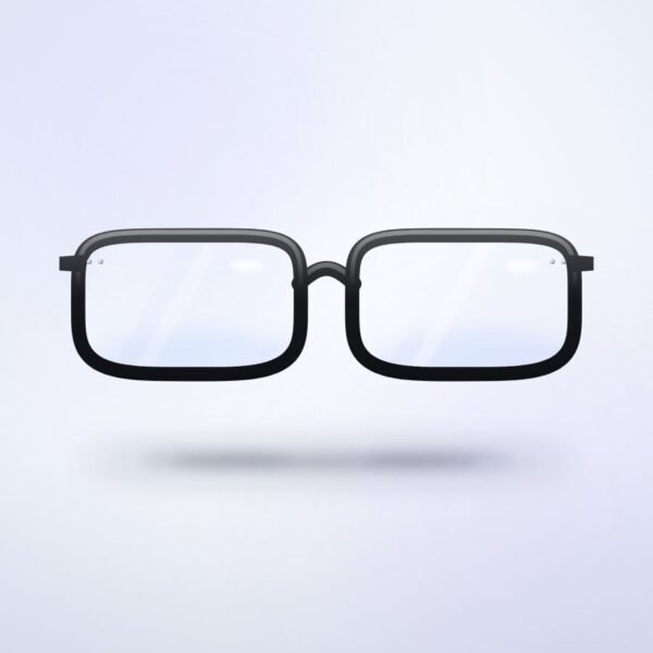 Vector Rectangle in gloss black, front view