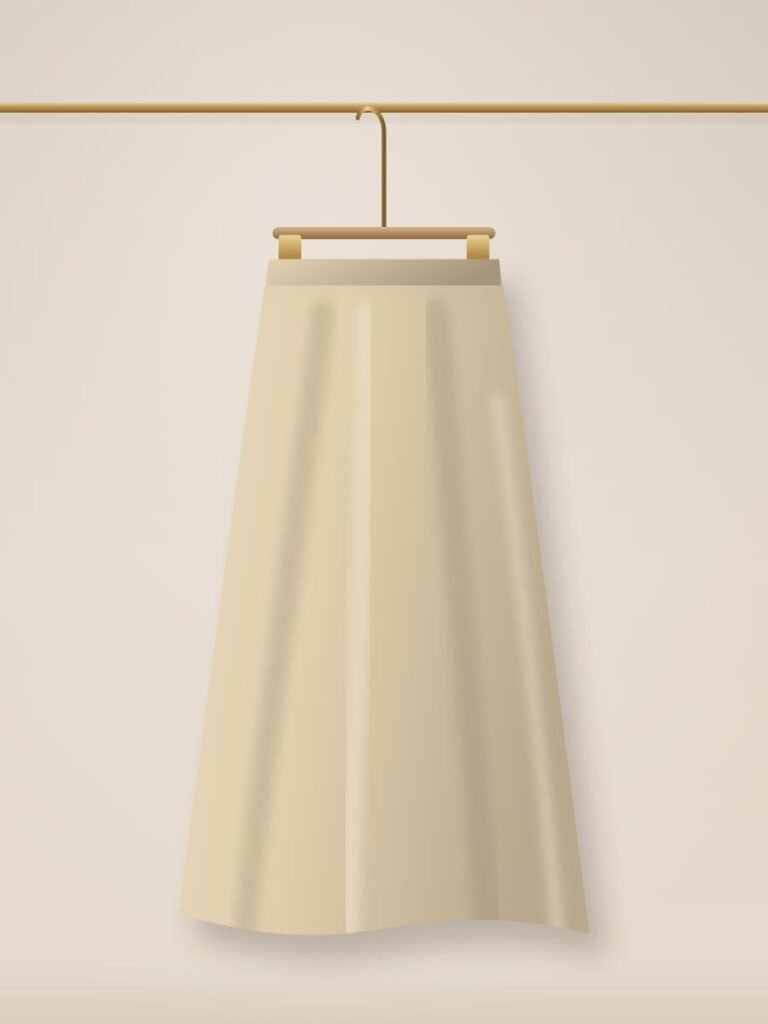 Bias-Cut Satin Skirt, champagne