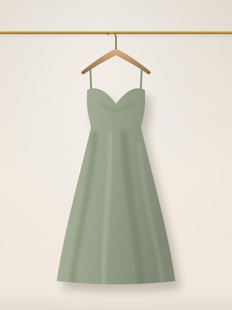 Linen Slip Midi Dress, sage