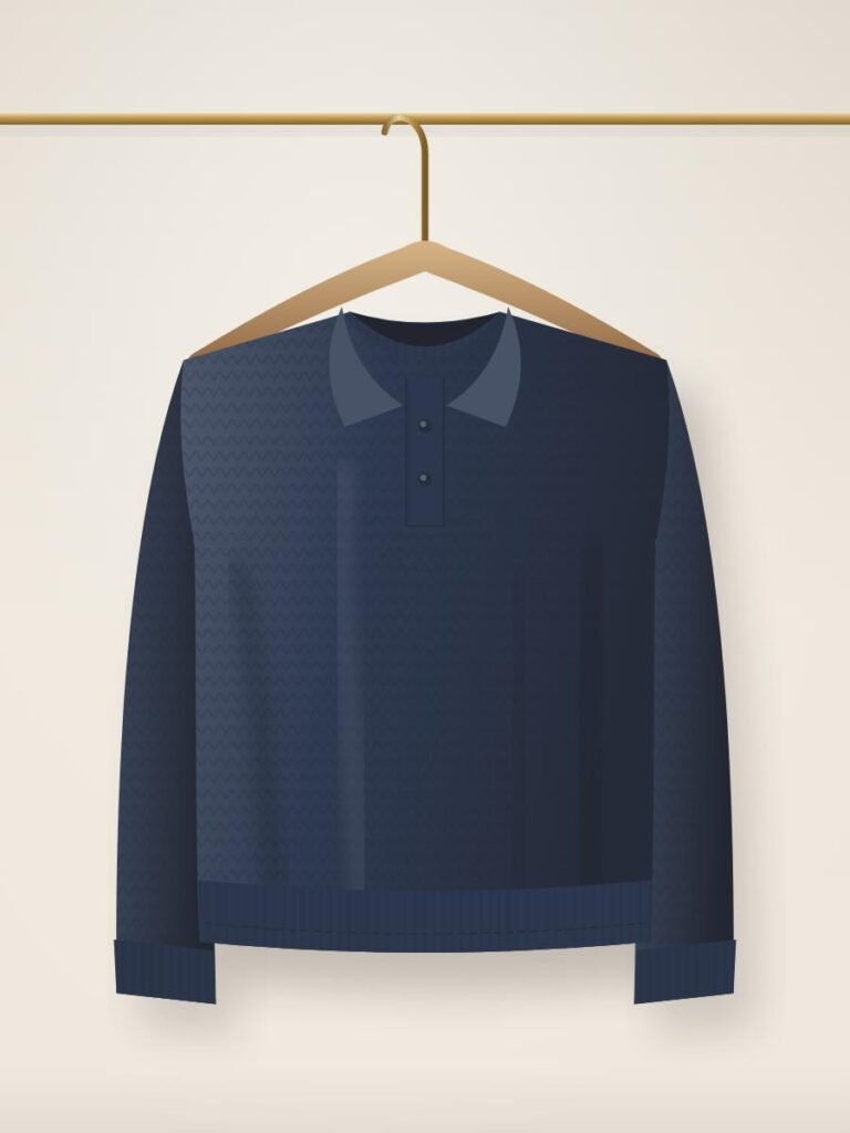 Merino Knit Polo, navy