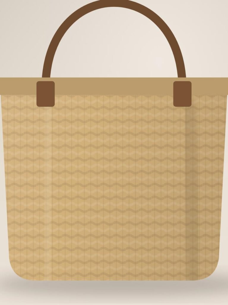 Woven Straw Basket Bag — detail