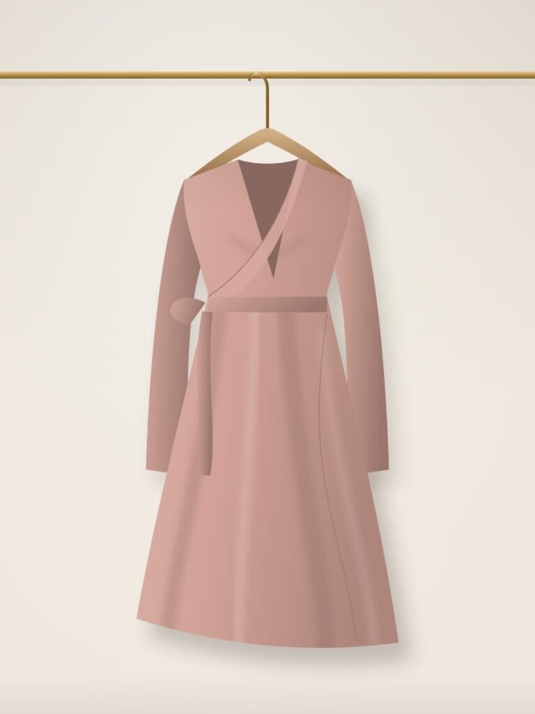 Silk-Blend Wrap Dress, dusty rose