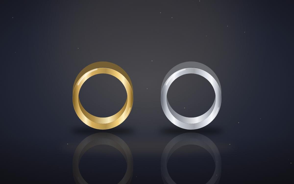 Yellow gold and platinum bands