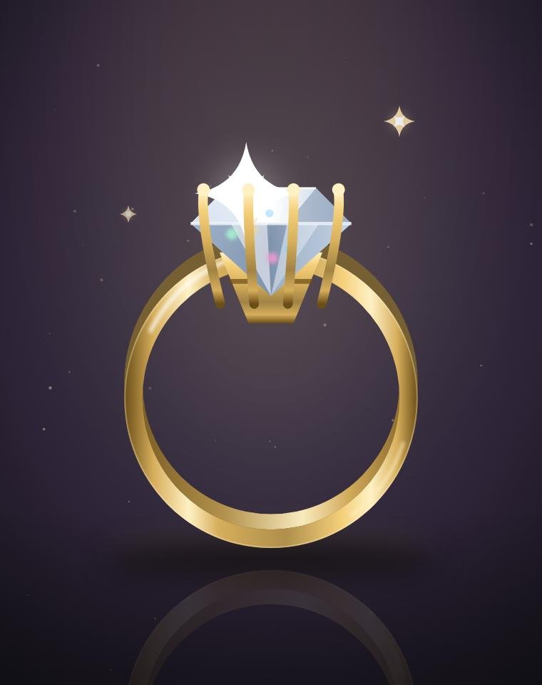 Aurore round solitaire engagement ring in yellow gold
