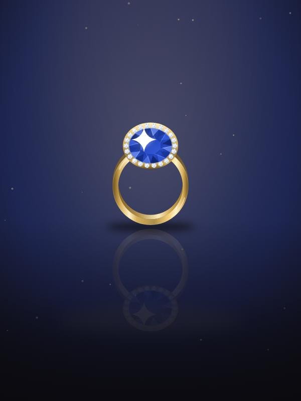 Nocturne sapphire cocktail ring
