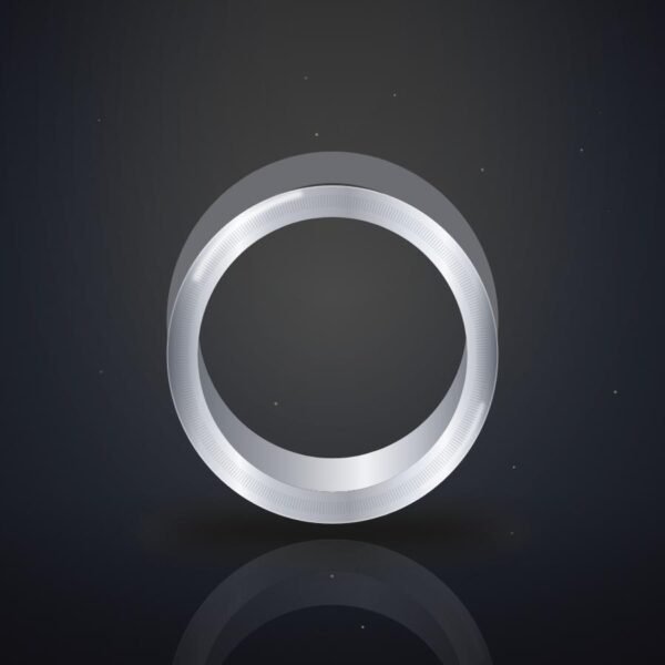 Brushed Platinum Band 6 mm in platinum