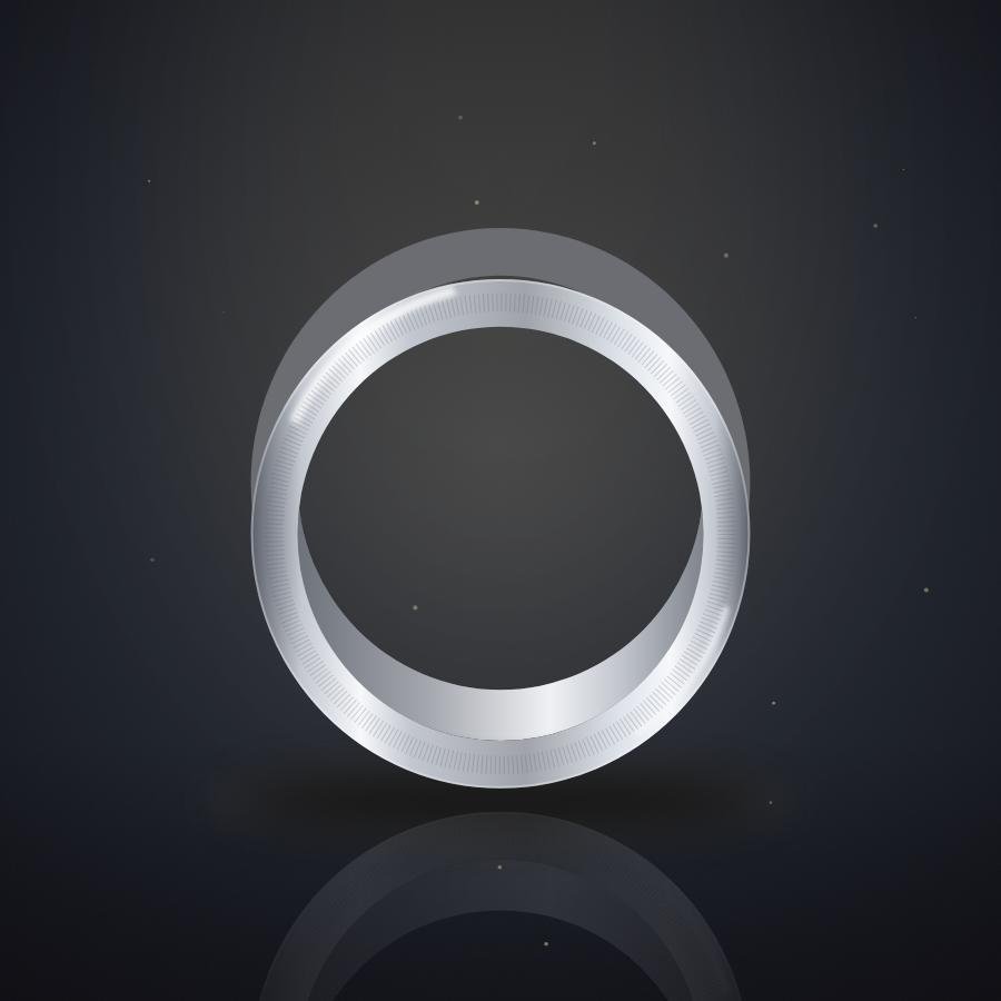 Brushed Platinum Band 6 mm in platinum