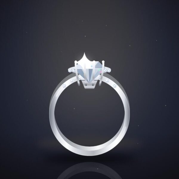 Céleste Halo Engagement Ring in 18k white gold