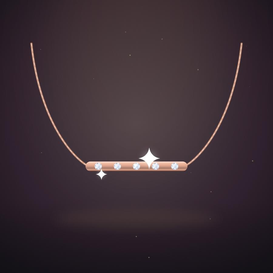 Constellation Bar Necklace in 18k rose gold