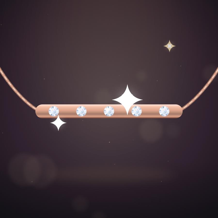 Constellation Bar Necklace, close-up detail
