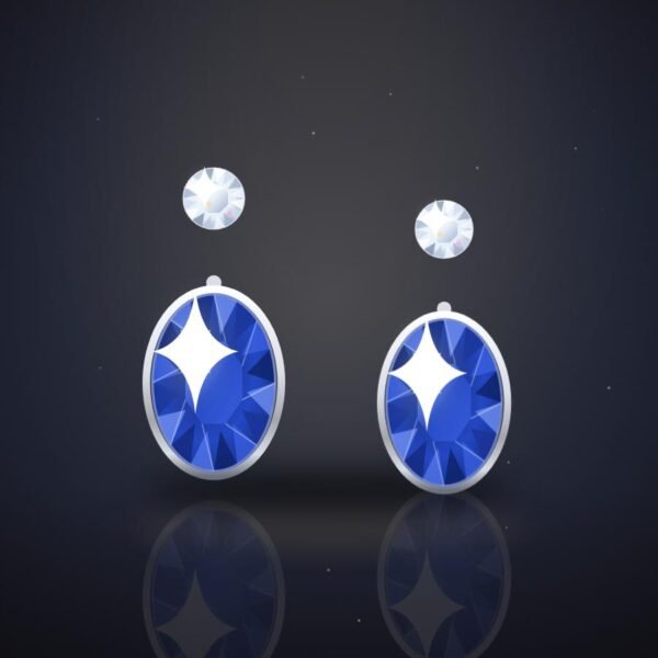Constellation Drop Earrings in 18k white gold, Sapphire