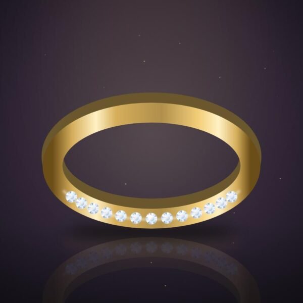 Halo Diamond Cuff Bangle in 18k yellow gold