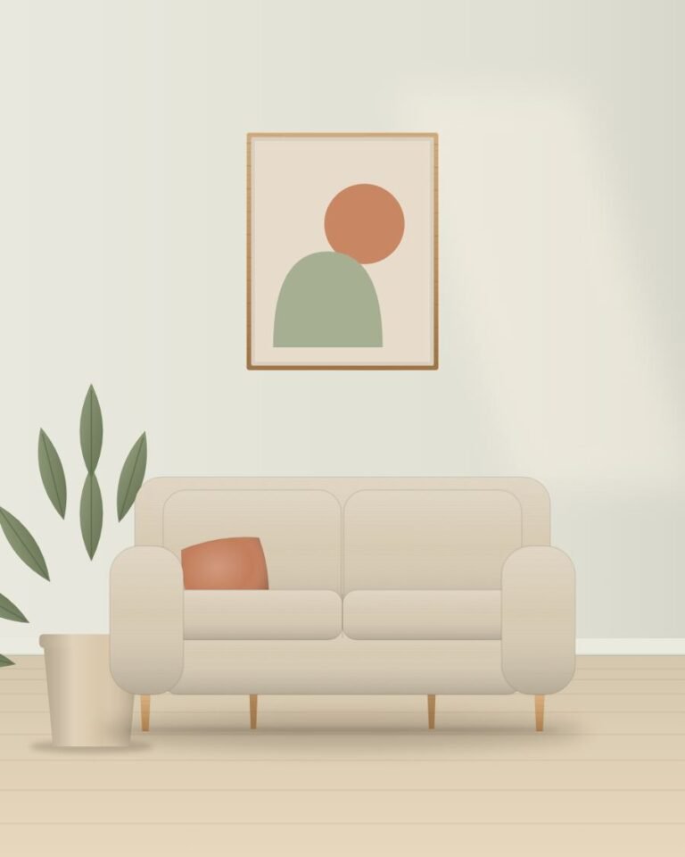 Alba Three-Seater Sofa styled in a room