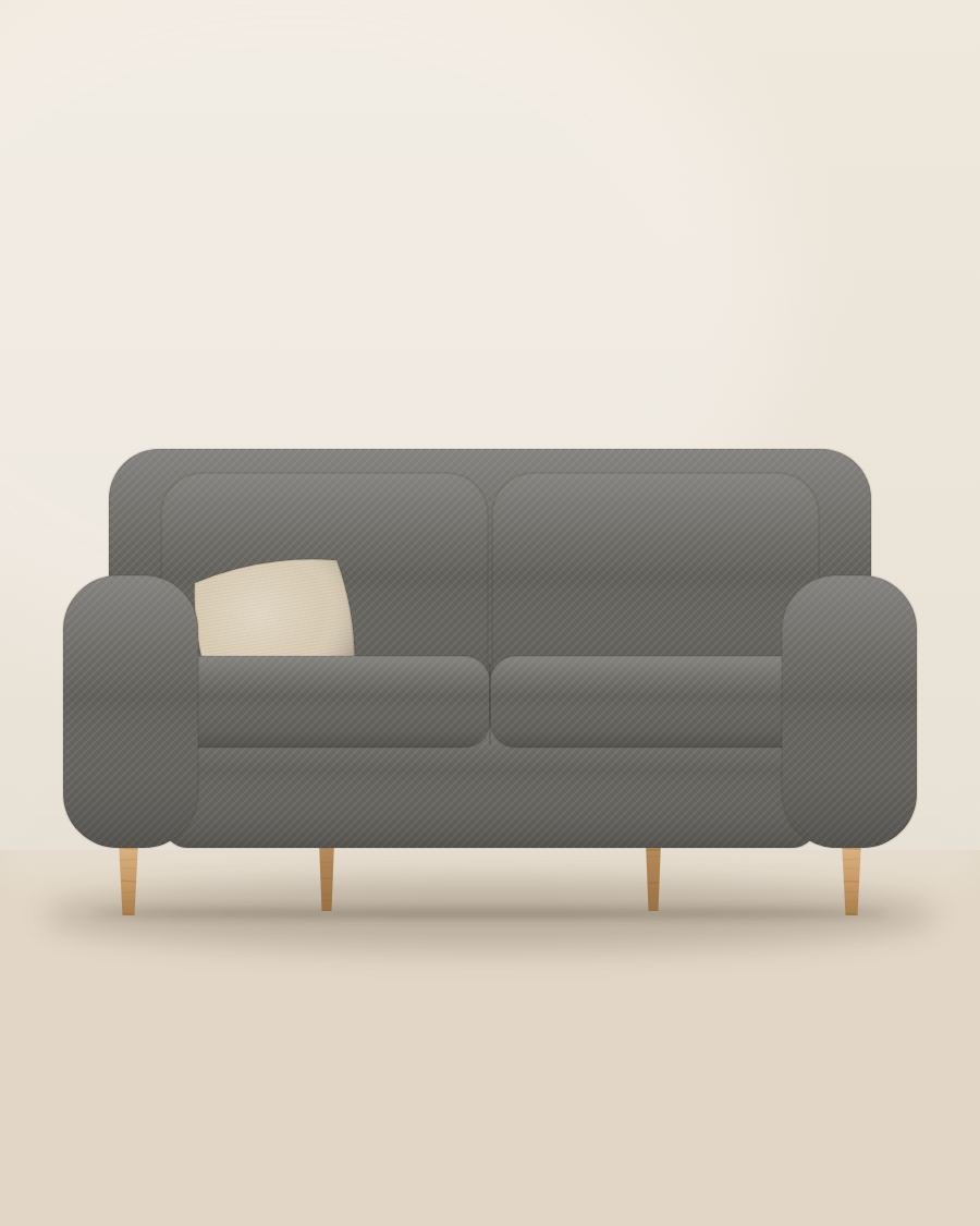 Alba Three-Seater Sofa in charcoal weave