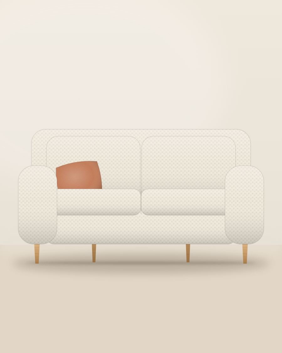 Alba Three-Seater Sofa in ivory bouclé