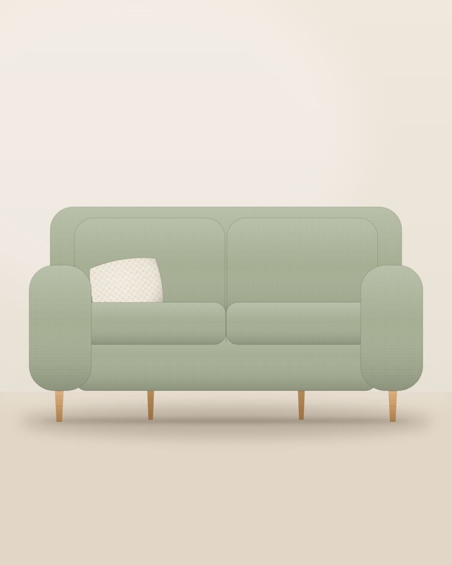 Alba Three-Seater Sofa in sage linen