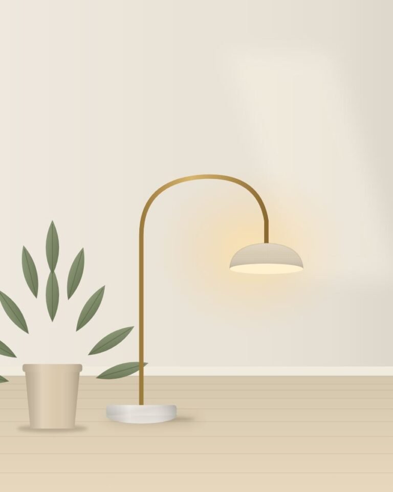 Brin Arc Floor Lamp styled in a room