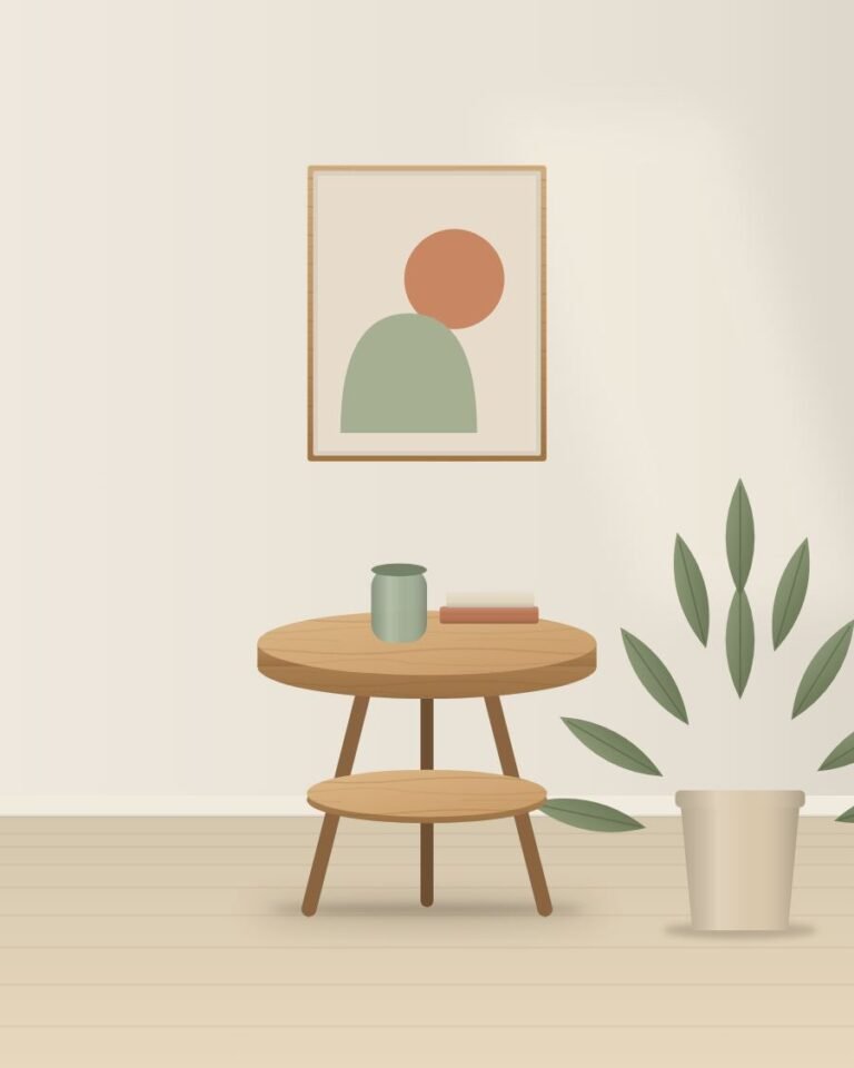 Fjell Side Table styled in a room