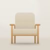 Halden Lounge Chair in natural oak, oat linen