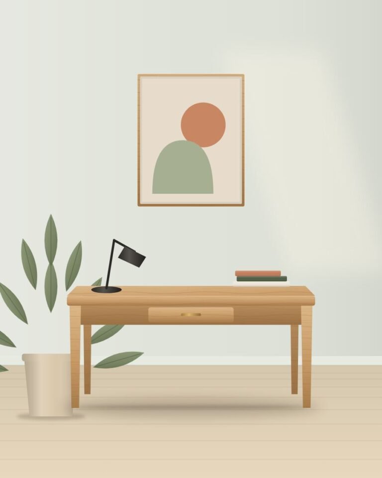 Haru Writing Desk styled in a room