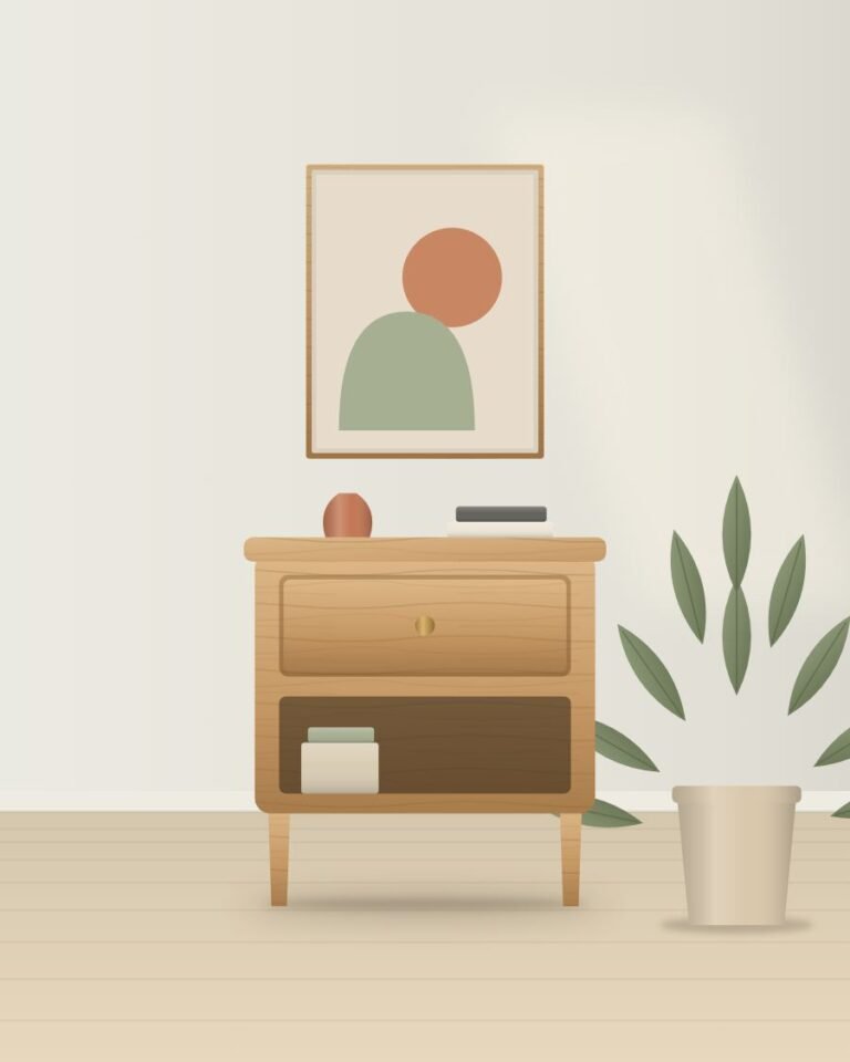 Kaya Nightstand styled in a room