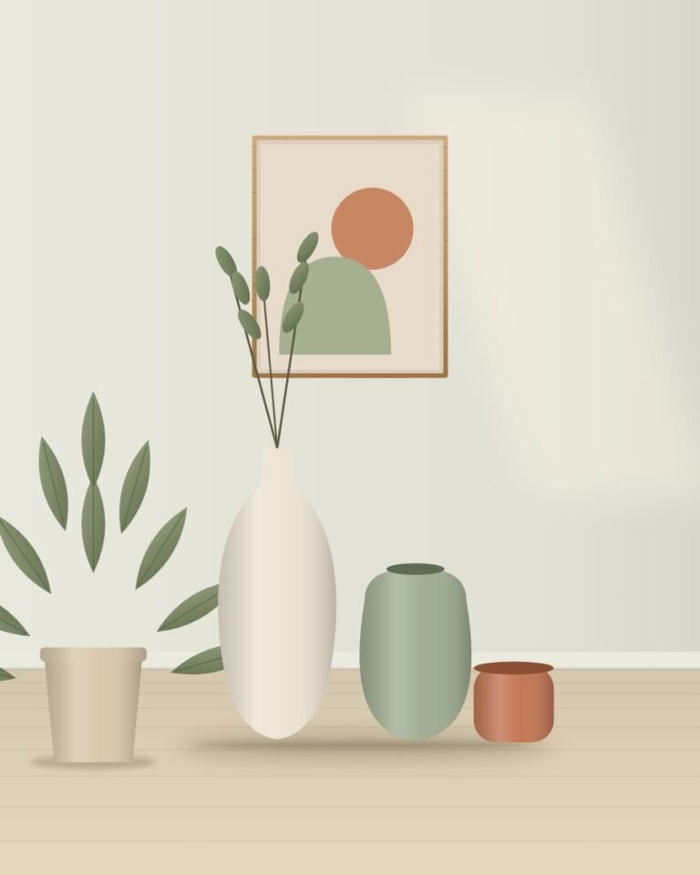 Kumo Vase Set of Three styled in a room