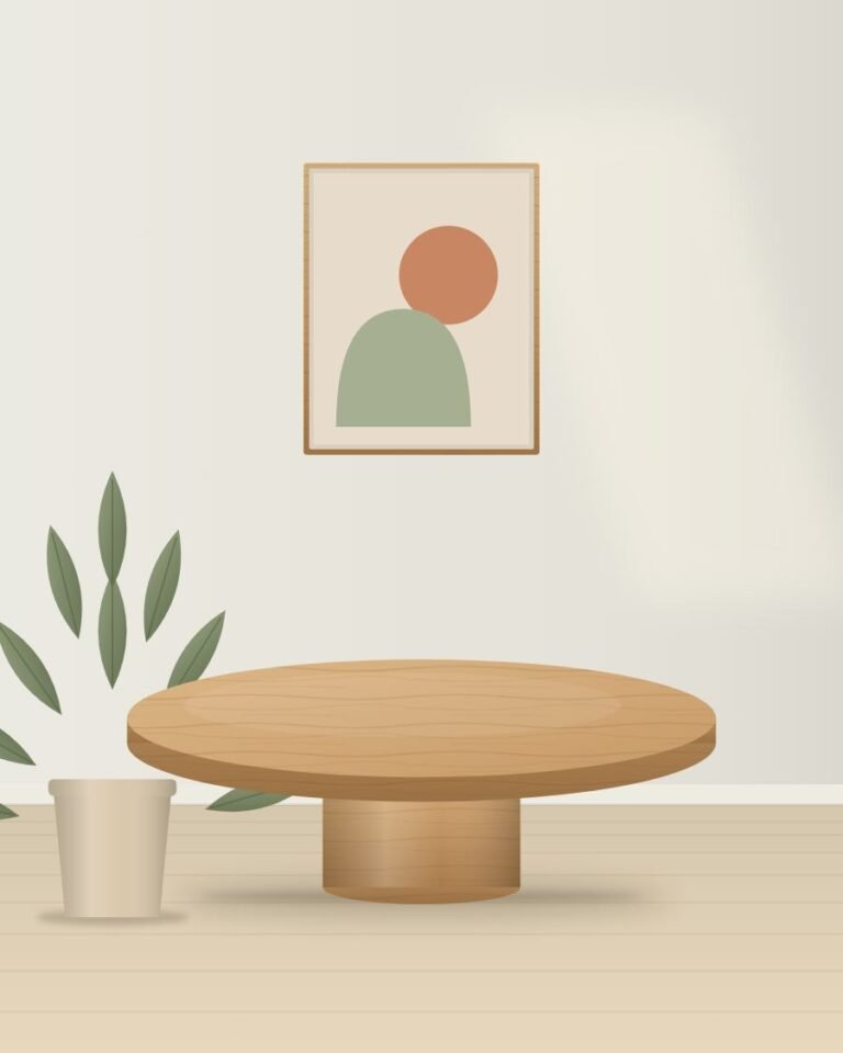 Mori Round Coffee Table styled in a room