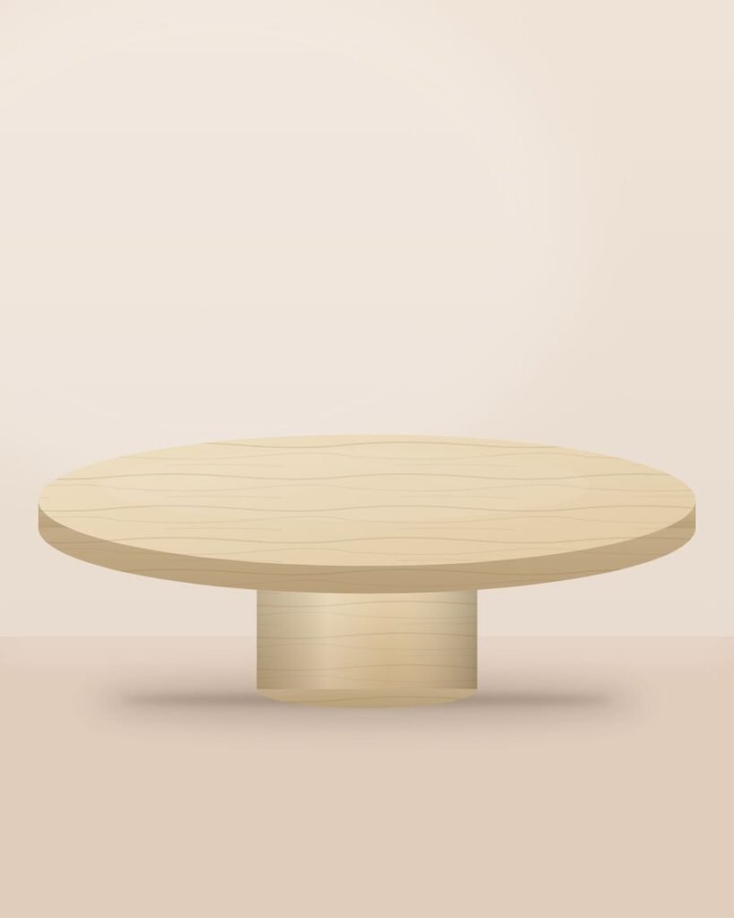 Mori Round Coffee Table in white-oiled ash