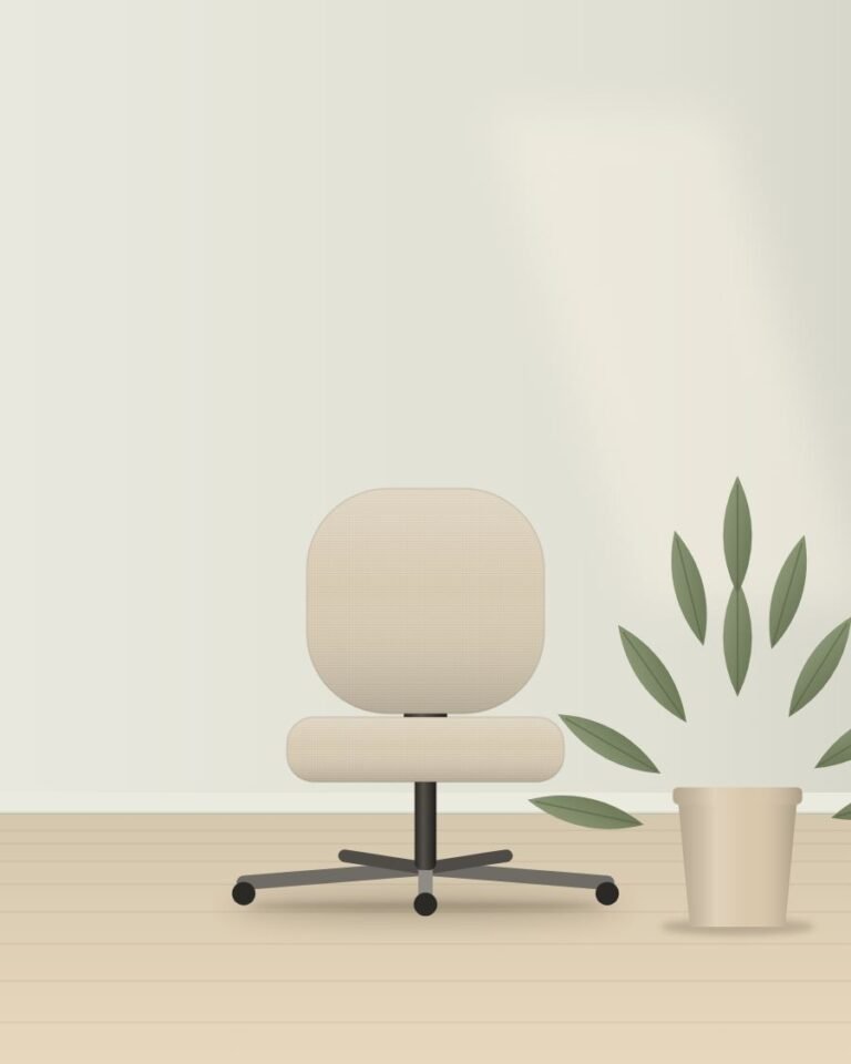 Nook Upholstered Task Chair styled in a room