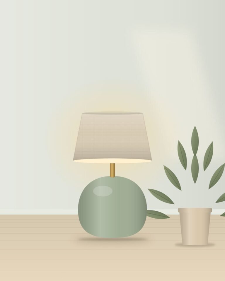 Pebble Ceramic Table Lamp styled in a room