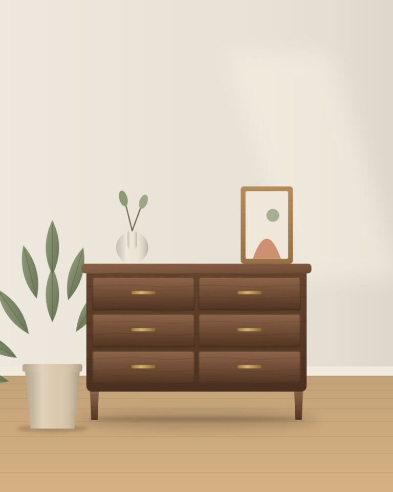 Vale Six-Drawer Dresser styled in a room