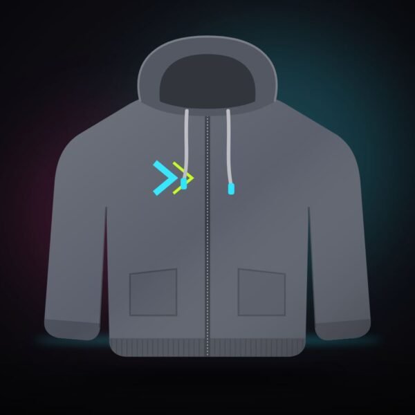 Grid Zip Hoodie, Steel Grey